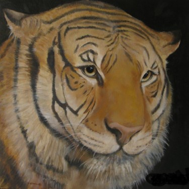 Peinture intitulée "Tigre." par Nicole Hittema-Martineau, Œuvre d'art originale, Huile