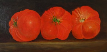 Peinture intitulée "Les trois  tomates." par Nicole Hittema-Martineau, Œuvre d'art originale, Huile