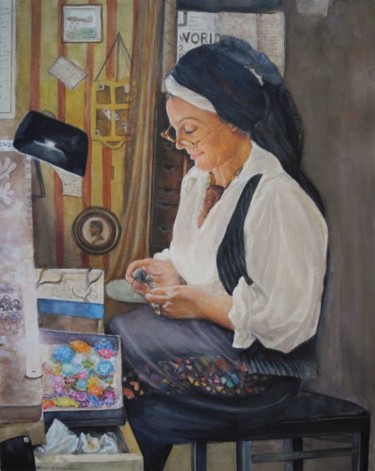 Painting titled "Exposée au Grand Pa…" by Nicole Hittema-Martineau, Original Artwork, Watercolor