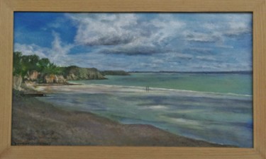 Painting titled "Plage prés de Crozo…" by Nicole Hittema-Martineau, Original Artwork, Acrylic