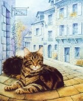 Pintura intitulada "Histoires de chats" por Nicole Jahan, Obras de arte originais, Óleo