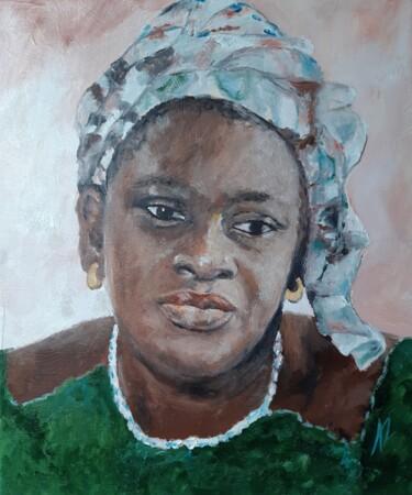 Painting titled "UNE DAME" by Nicole Lavigne, Original Artwork, Oil