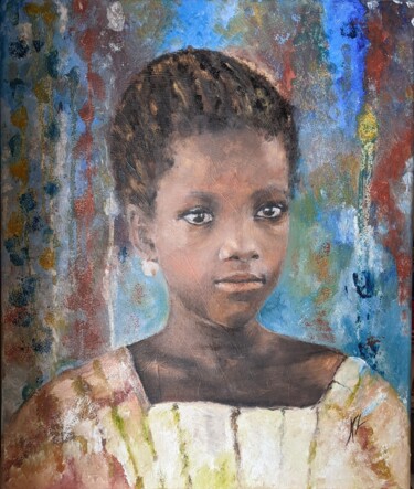 Painting titled "ENFANCE" by Nicole Lavigne, Original Artwork, Oil