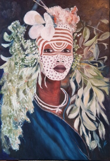 Painting titled "AKOSUA" by Nicole Lavigne, Original Artwork, Oil