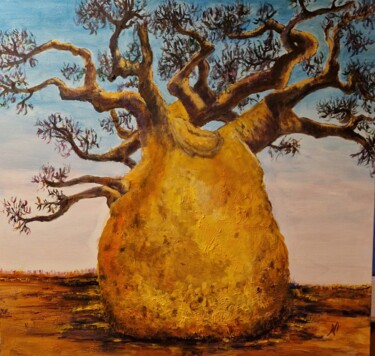 Painting titled "Baobab 2" by Nicole Lavigne, Original Artwork, Oil