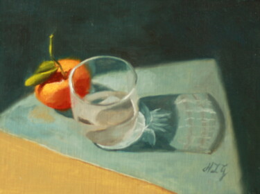 Painting titled "Still Life with wat…" by Nicole Le Gall, Original Artwork, Oil