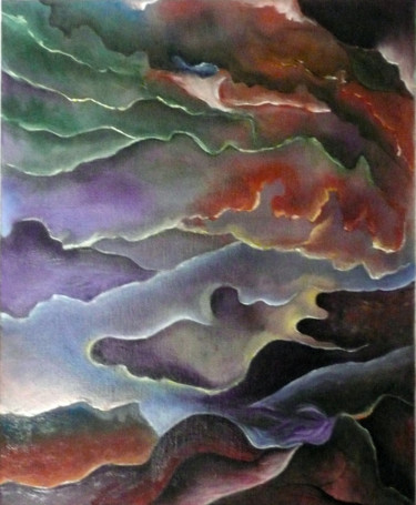 Peinture intitulée "nuages2.jpg" par Nicole Le Meur, Œuvre d'art originale, Huile