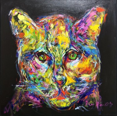 Mietzekatze Malerei mit dem Titel "Mietzekatze" von Nicole Leidenfrost, Original-Kunstwerk, Acryl