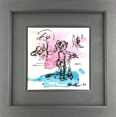 Vor der Eisdiele Malerei mit dem Titel "Vor der Eisdiele" von Nicole Leidenfrost, Original-Kunstwerk, Acryl