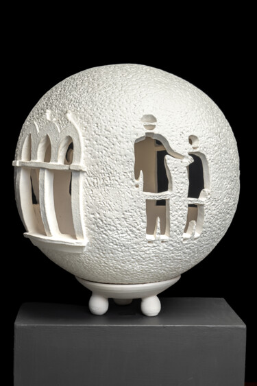 Skulptur mit dem Titel "Fenêtres ouvertes s…" von Nicole Lemieux, Original-Kunstwerk, Terra cotta