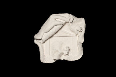 Sculpture titled "Fronton" by Nicole Lemieux, Original Artwork, Clay