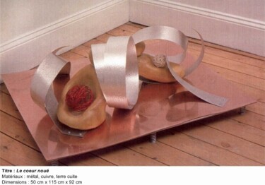 Sculpture intitulée "Coeur noué" par Nicole Lemieux, Œuvre d'art originale, Métaux