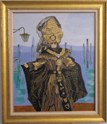 Painting titled "Regards Vénitiens 1" by Nicole Lubrano-Lavadera, Original Artwork, Oil