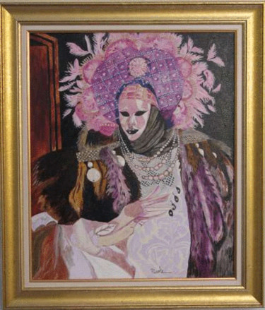 Painting titled "Regards Vénitiens 4" by Nicole Lubrano-Lavadera, Original Artwork, Oil