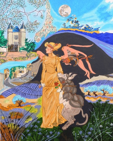 Painting titled "la-belle-et-la-bete" by Nicole Lubrano-Lavadera, Original Artwork, Oil