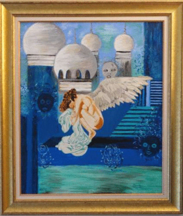 Peinture intitulée "larmes-d-ange" par Nicole Lubrano-Lavadera, Œuvre d'art originale, Huile