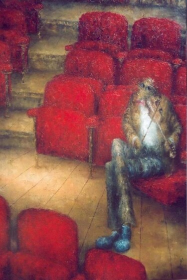 Peinture intitulée "fauteuils rouges" par Nicole Pfund Nicolepfund Com, Œuvre d'art originale