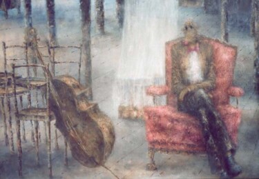 Peinture intitulée "fauteuil rose" par Nicole Pfund Nicolepfund Com, Œuvre d'art originale