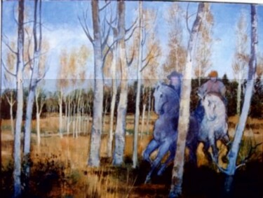Peinture intitulée "L'orée du bois" par Nicole Rousseau-Grolée, Œuvre d'art originale, Acrylique