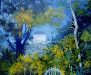 Peinture intitulée "La maison dans les…" par Nicole Rousseau-Grolée, Œuvre d'art originale, Acrylique
