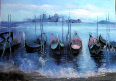 Peinture intitulée "Aqua alta" par Nicole Rousseau-Grolée, Œuvre d'art originale, Acrylique