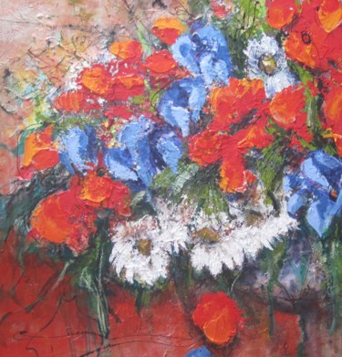Картина под названием "bouquet-de-joie120x…" - Nicole Sebille, Подлинное произведение искусства, Масло