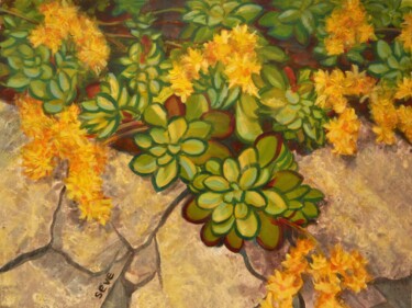 Painting titled "Sedum #artistsuppor…" by Nicole Severini (SEVE), Original Artwork, Acrylic