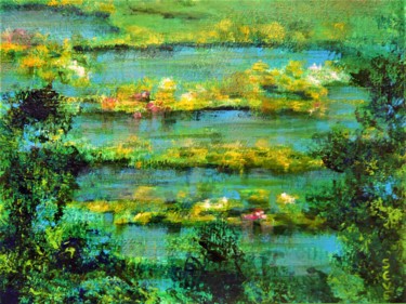 Peinture intitulée "Fleurs de Marais #a…" par Nicole Severini (SEVE), Œuvre d'art originale, Acrylique