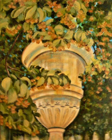 Painting titled "Tilleuls des jardin…" by Nicole Severini (SEVE), Original Artwork, Acrylic