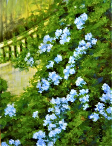 Painting titled "Plumbago" by Nicole Severini (SEVE), Original Artwork, Acrylic