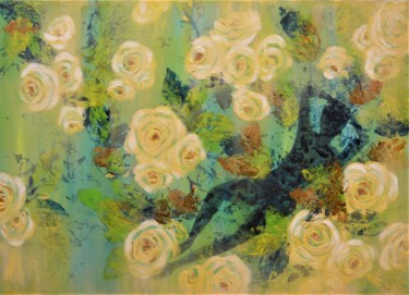 Painting titled "La vie en RoseS" by Nicole Severini (SEVE), Original Artwork, Acrylic Mounted on Wood Stretcher frame