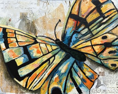 Painting titled "Flutterby" by Nicole Simmons, Original Artwork, Acrylic
