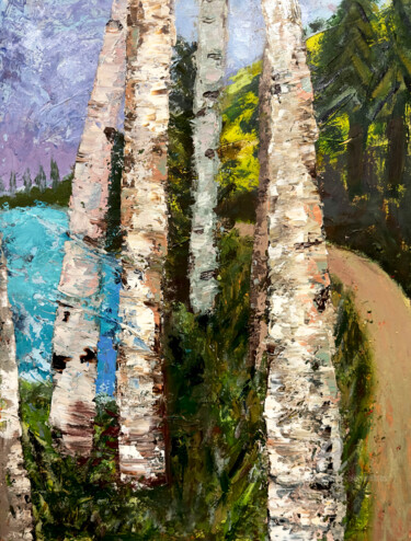 "Colorado Birches" başlıklı Tablo Nicole Simmons tarafından, Orijinal sanat, Akrilik