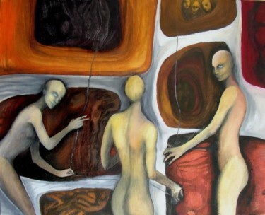 Pittura intitolato "le parche" da Nicole Balassone, Opera d'arte originale