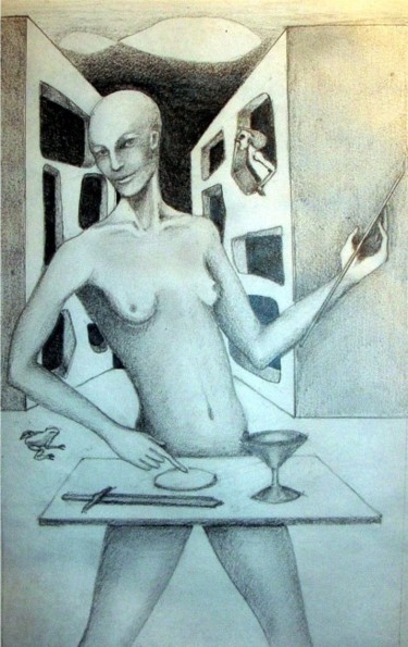 Disegno intitolato "arcano I" da Nicole Balassone, Opera d'arte originale
