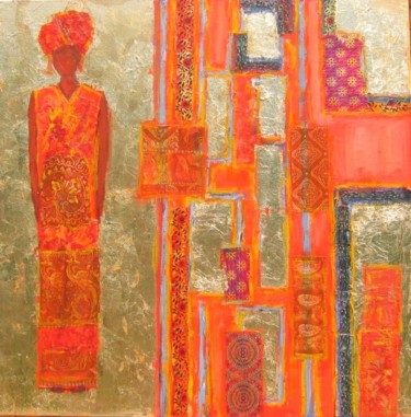 Peinture intitulée "L'AFRICAINE" par Nicole Biles, Œuvre d'art originale, Huile