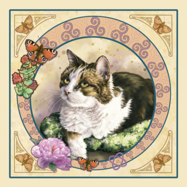 Arts numériques intitulée "Mucha style" par Nicole Jahan, Œuvre d'art originale, Peinture numérique