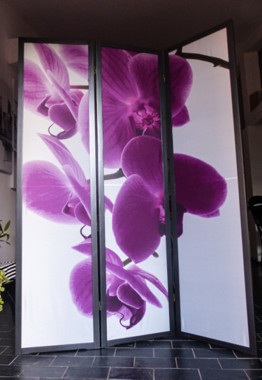 Design intitulée "Paravent  "Orchidée"" par Un Monde Nomade, Œuvre d'art originale, Meuble