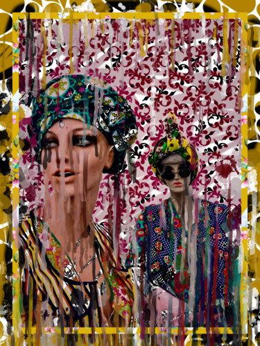 Arte digital titulada "2 women" por Nicole Rochedix, Obra de arte original, Pintura Digital