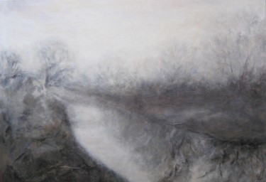 Malerei mit dem Titel "Matin d'automne" von Nicole Serres, Original-Kunstwerk, Öl