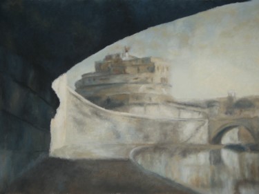 Peinture intitulée "Castel Sant'Angelo" par Nicole Serres, Œuvre d'art originale, Huile