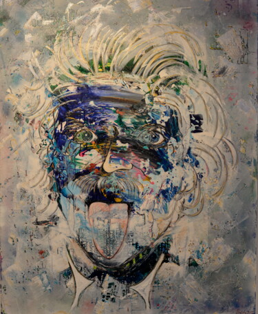 Schilderij getiteld "Einstein Energie" door Nicoleta Albei-Wigger, Origineel Kunstwerk, Acryl Gemonteerd op Frame voor houte…