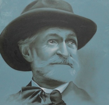 Schilderij getiteld "GIUSEPPE VERDI" door Nicoletta Bagatti, Origineel Kunstwerk, Olie