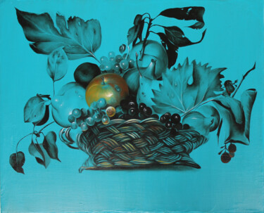 CESTO DI FRUTTA reinterpreto il Caravaggio Painting titled "CESTO DI FRUTTA rei…" by Nicoletta Bagatti, Original Art, Oil
