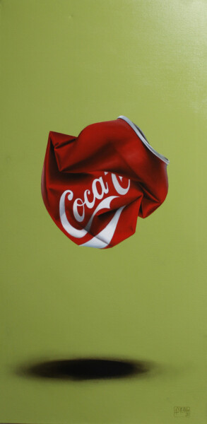 Painting titled "ROSSO COCA-COLA cog…" by Nicoletta Bagatti, Original Artwork, Oil