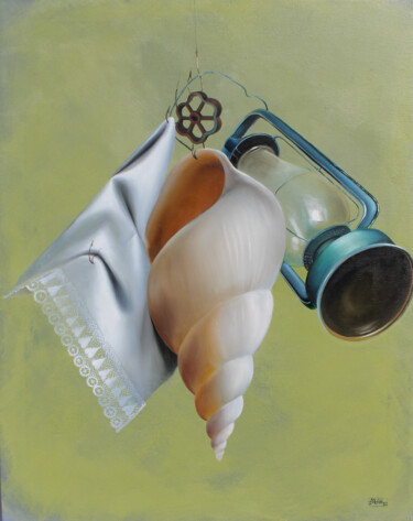 Картина под названием "SENZA TEMPO - sospe…" - Nicoletta Bagatti, Подлинное произведение искусства, Масло Установлен на Дере…