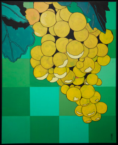 Painting titled "grapes - September" by Nicoletta Belli, Original Artwork, Acrylic