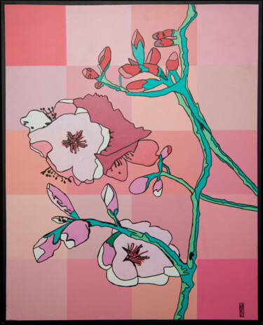 Peinture intitulée "Almond tree - March" par Nicoletta Belli, Œuvre d'art originale, Acrylique