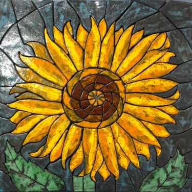 Escultura intitulada "Sunflower" por Nicoletta De Francesco, Obras de arte originais, Cerâmica