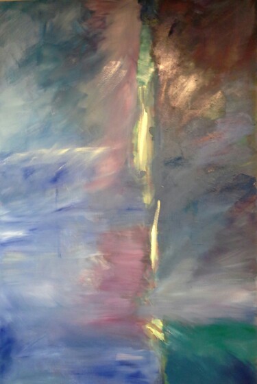 Painting titled "Temporale: Flagore…" by Nicoletta Furlan, Original Artwork, Oil